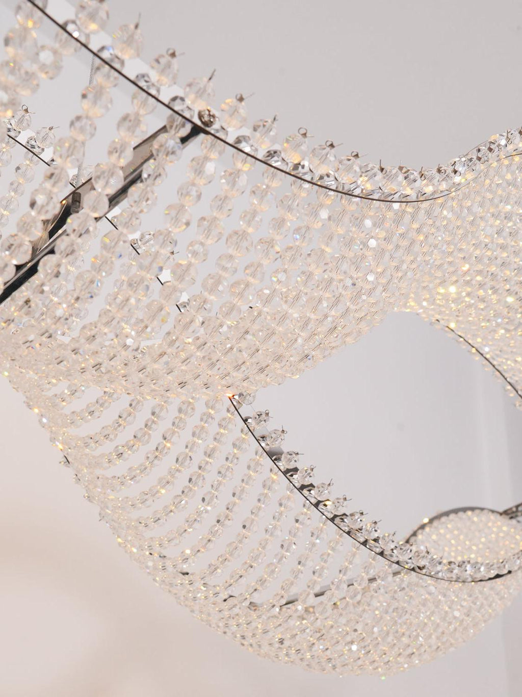 Modern Wavy Crystal Chandelier for Dining Room / kitchen Island