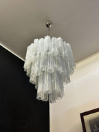 Murano Glass Chandelier – 48 Tubes – Alabaster White