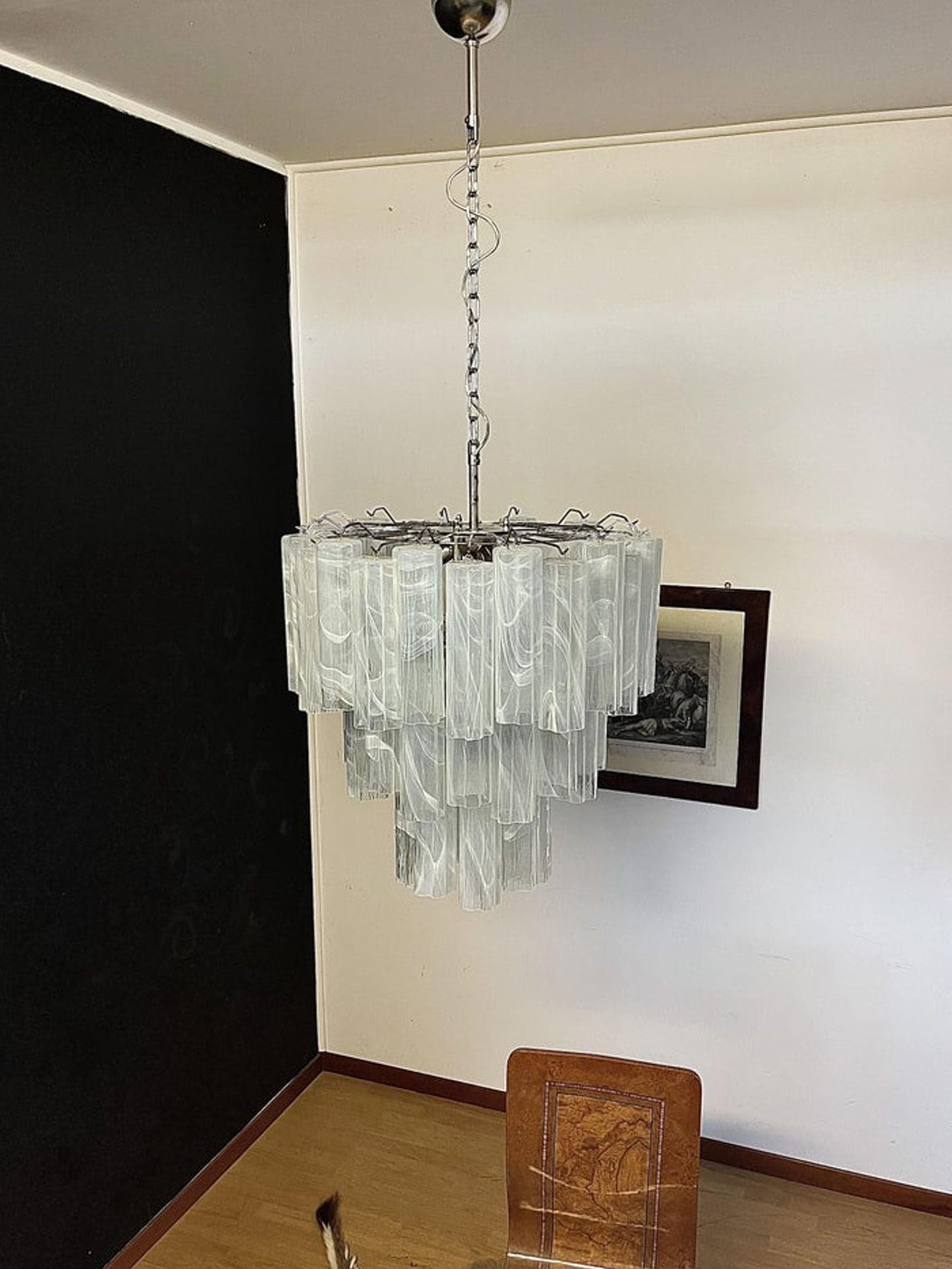 Murano Glass Chandelier – 48 Tubes – Alabaster White