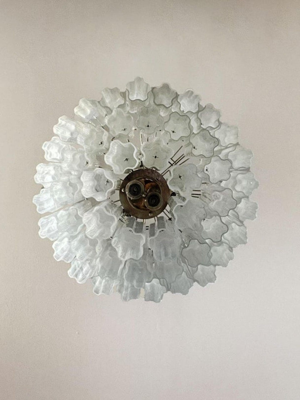 Murano Glass Chandelier – 48 Tubes – Alabaster White