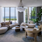 Modern Glass and Metal Cloud Balloon Chandelier with Minimalist Finish for Living Room Bedroom