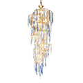 Willow Branch Glass Foyer Chandelier in Natural Brass