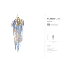 Willow Branch Glass Foyer Chandelier in Natural Brass