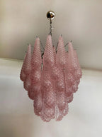 Murano Chandelier – Drop – 41 Glasses – Pink