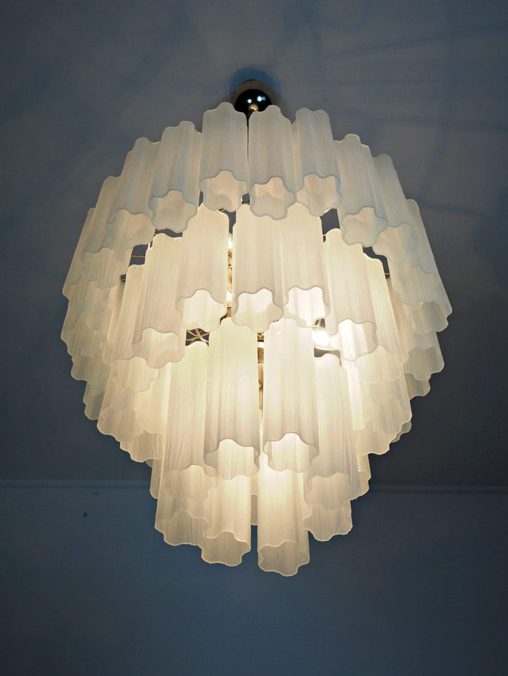 Murano Glass Chandelier – 48 Tubes – Matte White