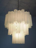 Murano Glass Chandelier – 48 Tubes – Matte White