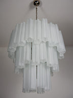 Murano Glass Chandelier – 48 Tubes – Matte White