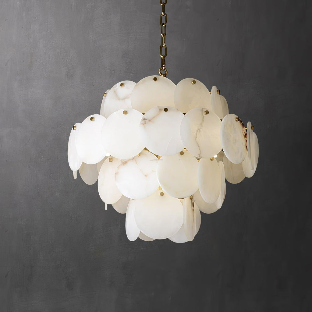 Alabaster Shell Brass Chandelier with 2 / 3 / 4 / 5 / 6 Layer