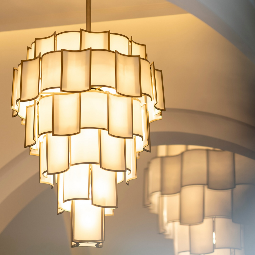 Modern Acrylic Tile Chandelier for High-Ceiling