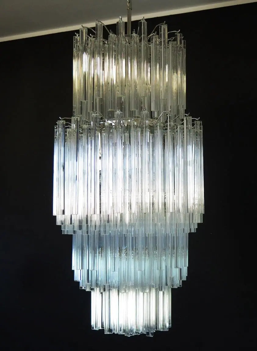 Murano Glass Chandelier – 242 Prisms – Transparent