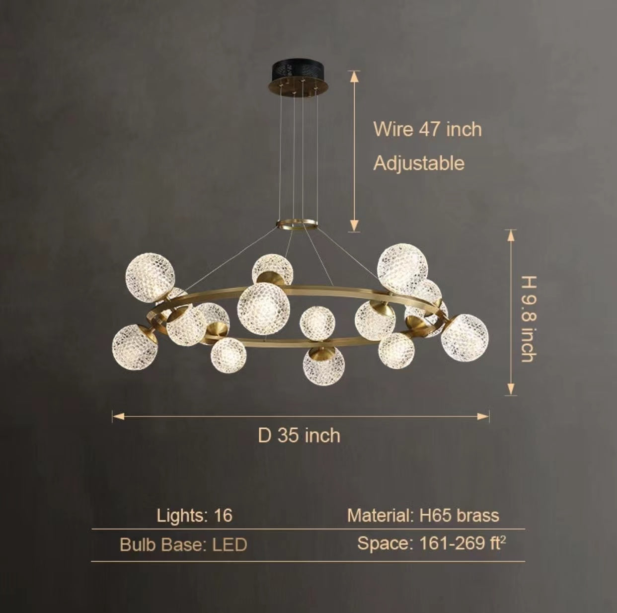 Modern Crystal Brass Finish Chandelier Molecular Ceiling Light with Round and Rectangular Shape