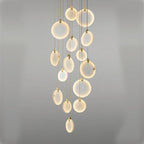 Queenie Alabaster Drop Long Round Chandelier