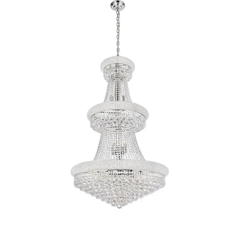 Kaler Elegant Luxury Living Room Three Tier Crystal Chandelier 30-Inch