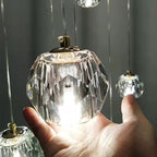 Sputnik K9 Crystal Chandelier Entryway Pure Copper Ceiling Light Foyer Hall Brass Lighting