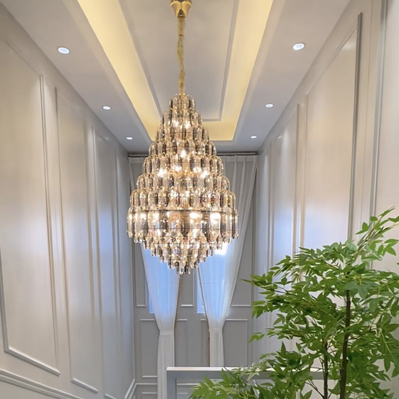 Staircase / foyer Chandelier with High Clarity Crystals Luxury Ceiling Light