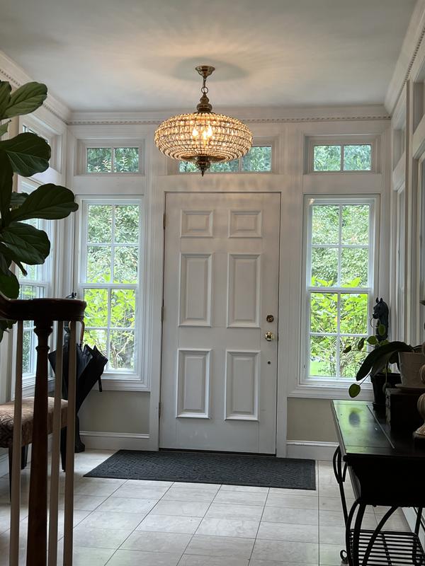 French Empire Vintage Ellipsoid Crystal Chandelier with Iron and Brass Finish for Living Room Bedroom