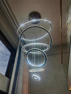 Light Luxury 5 / 6 / 7 Rings Crystal Chandelier for Staircase / foyer / villa