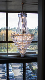 Luxury Modern Multi-Tiered Crystal Chandelier for Staircase / foyer