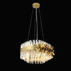 Modern Round / rectangular Gold Leaves Crystal Chandelier for Living Room / dining Room