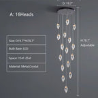 Modern Mango Shape Light Crystal Air Bubbles Pendant Chandelier for Stairs / living Room / high-Ceiling Room