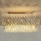 Modern Round / rectangular Raindrop Crystal Chandelier for Low-Ceiling