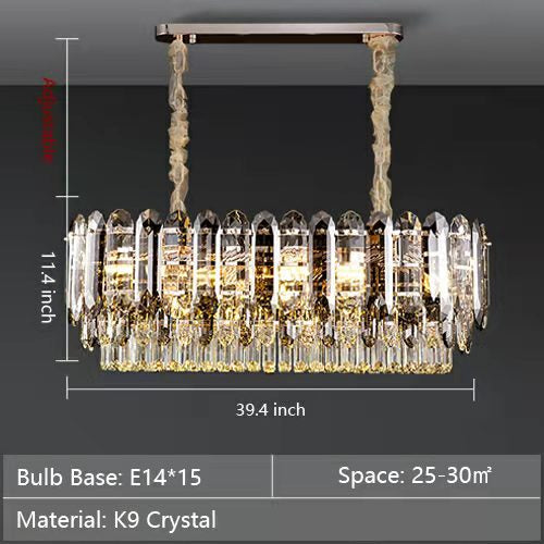 Luxury Smoke Gray K9 Crystal Chandeliers for Dining Room / living Room