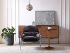 Vintage Forged Brown Leather Accent Chairs
