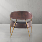 Vintage Forged Brown Leather Lounge Armchair