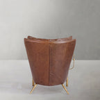 Vintage Forged Leather Armchair Cigar Chair