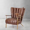 Vintage Forged Leather Armchair Cigar Chair