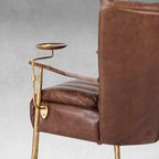 Vintage Forged Leather Armchair Cigar Chair