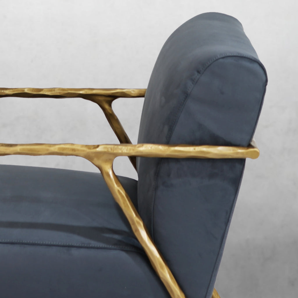 Vintage Forged Retro Silver Iron Frame Track Armchair