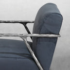 Vintage Forged Retro Silver Iron Frame Track Armchair