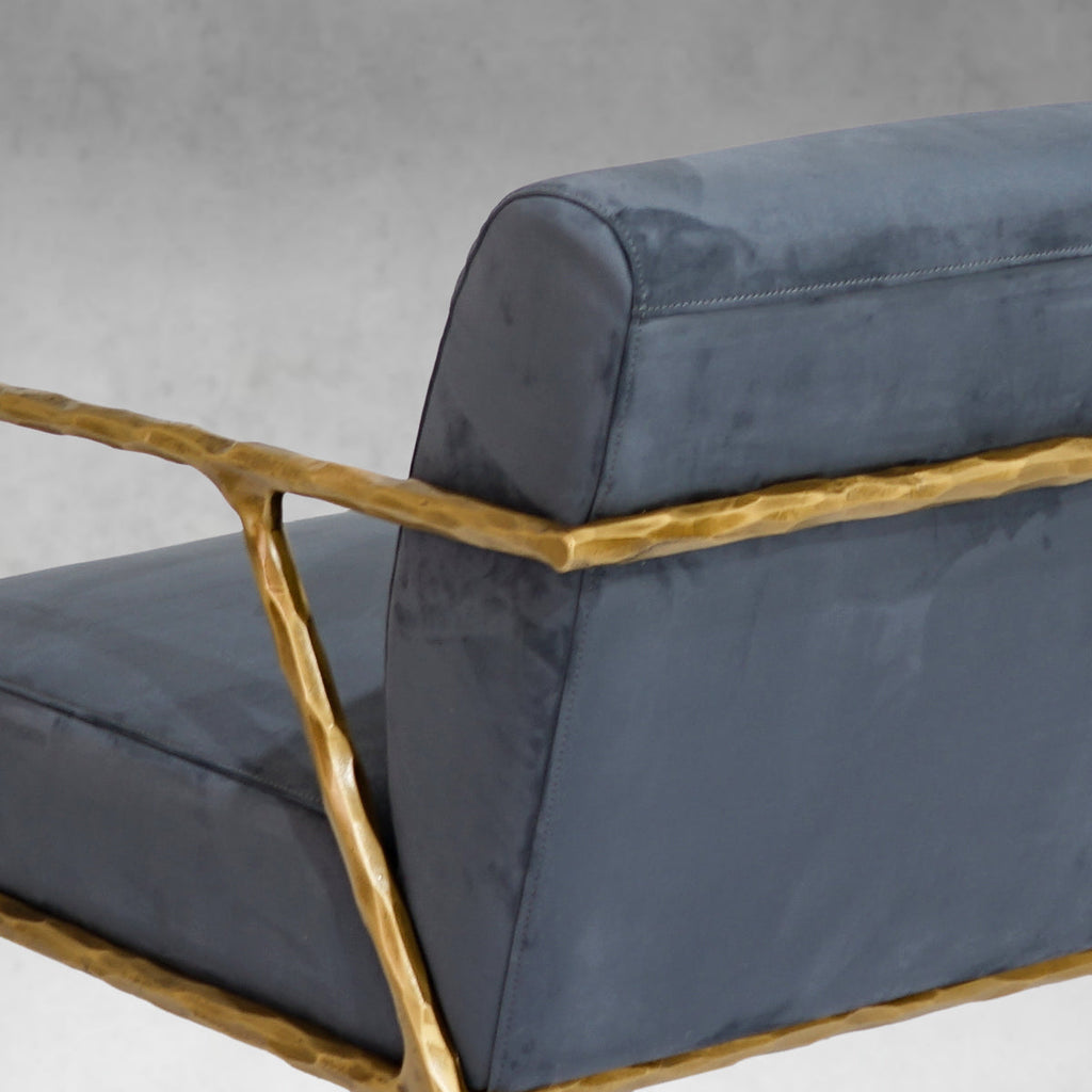 Vintage Forged Retro Silver Iron Frame Track Armchair