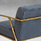 Vintage Forged Retro Silver Iron Frame Track Armchair