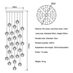 Adonis Suspension Water Drop Chandelier（ 43-Light Customized）