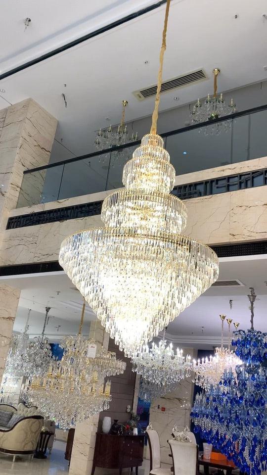 Luxury Multi-Tiered Extra Large Crystal Chandelier for Staircase / foyer / entryway