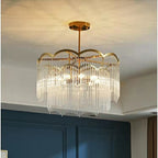 Elegant Lighting Chandelier Linear Crystal Lamp for Living / Dining Room