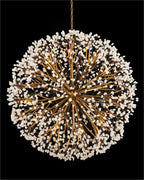 Spherical Thirty-Light Quartz Chandelier 43.5-Inch