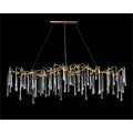 Teardrop Crystal Chandelier with Brass Branch 84-InchW