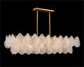 Frosted Glass Petal Horizontal Twenty-Four-Light Chandelier