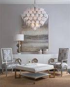 Glass Medallion Eighteen-Light Chandelier