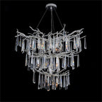 Lucent Twelve-Light Branch Crystal Drop Chandelier