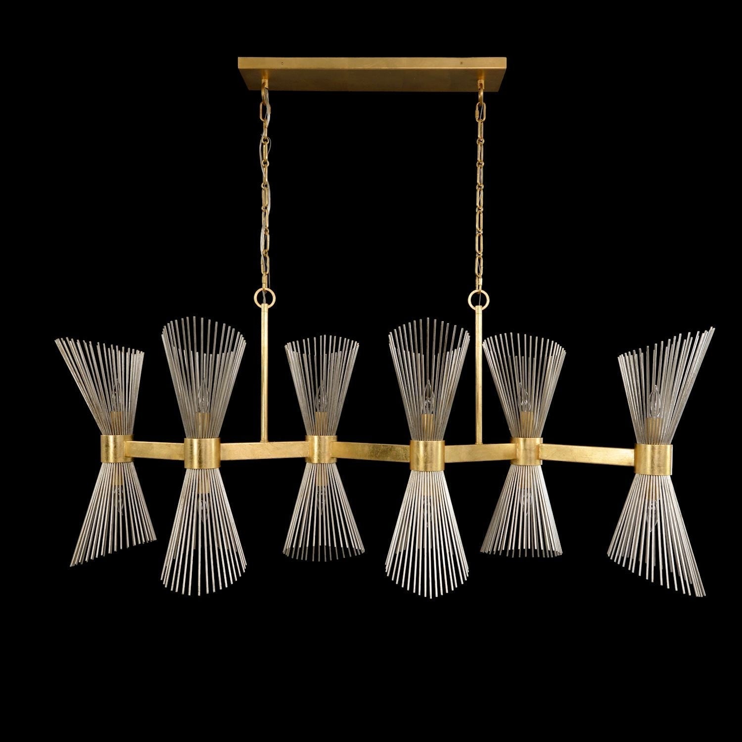 Bonheur Glass Crystal Twelve-Light Horizontal Chandelier