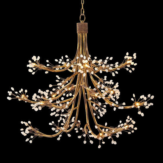 Branch Halogen Crystal Waterfalls Chandelier 50-Inchw
