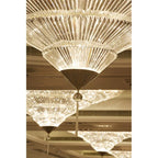Modern Luxury Exquisite Flush Mount Crystal Chandelier for Low-Ceiling Space