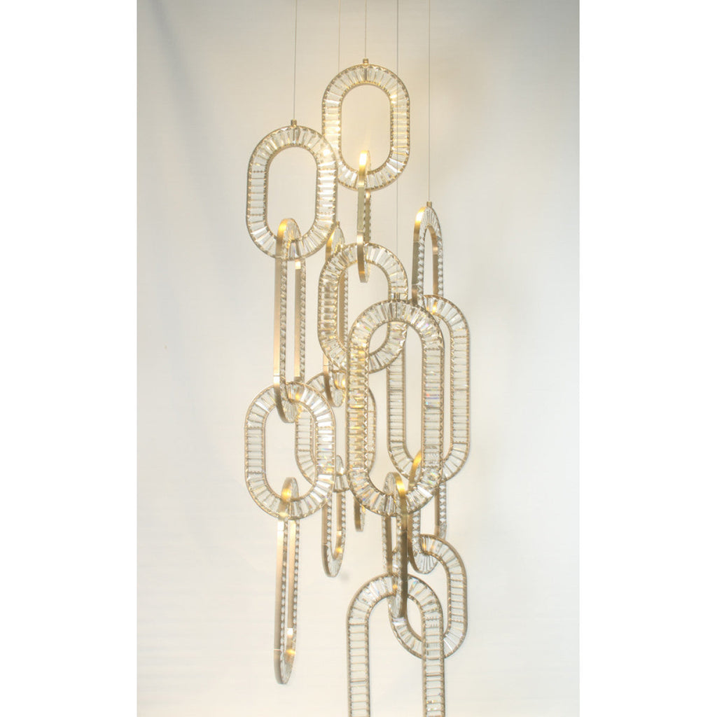 Modern Luxury Crystal Chain Cluster Chandelier for High Ceiling / dining Room