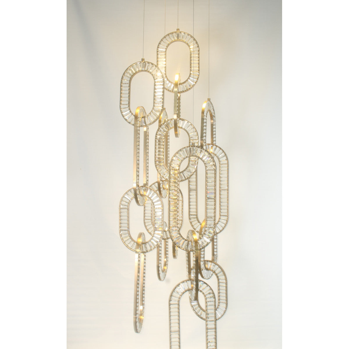 Modern Luxury Crystal Chain Cluster Chandelier for High Ceiling / dining Room