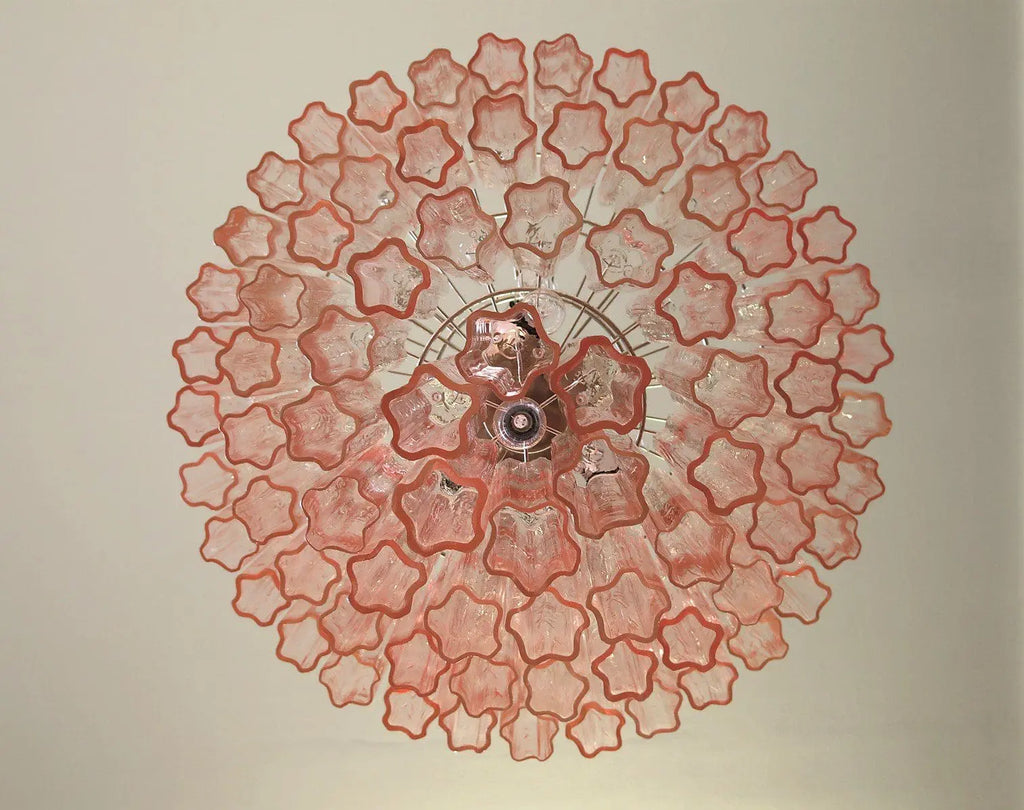 Murano Glass Chandelier – 78 Tubes – Pink