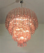 Murano Glass Chandelier – 78 Tubes – Pink